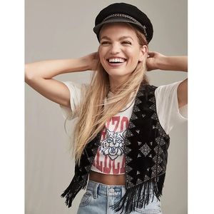 Free People Ella Rocker Vest in Black